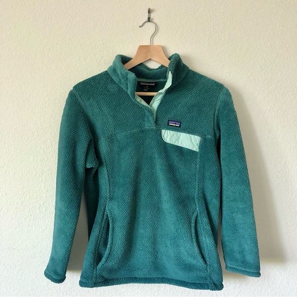 PATAGONIA Re-tool Snap-T Fleece Pullover Sweater in Regan Green – Girl's XL - Picture 1 of 15